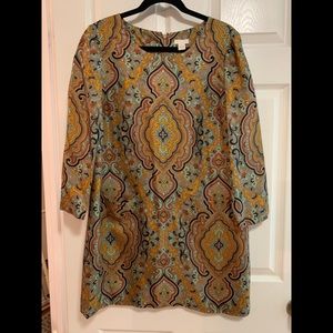 J Crew Paisley Silk Shift Dress